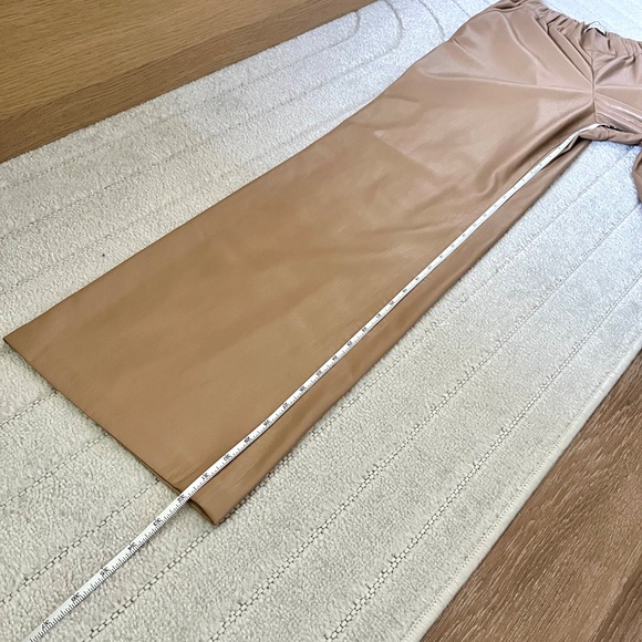 Anine Bing NEW Koa Pant Butterscotch Vegan Leather Wide Straight Leg Pant Sz S - Picture 12 of 13